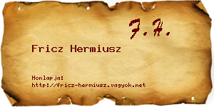 Fricz Hermiusz névjegykártya